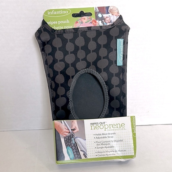 Infantino neoprene Black retro hanging wipe holder DOESN’T INCLUDE CASE - Picture 1 of 8